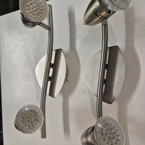 Bright Night double spot wall-ceiling light used, chrome metal GU10