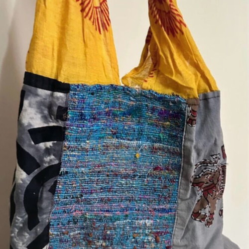 Boho shoulder bag used, colorful patchwork style