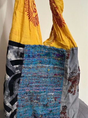 Boho shoulder bag used, colorful patchwork style