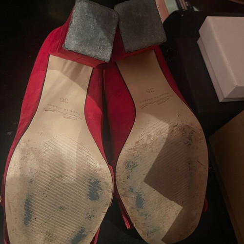 Sande suede shoes used, red, size 36, pumps with 8cm heel