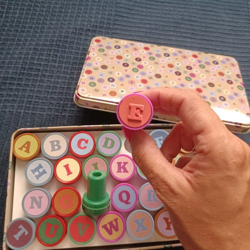 Stamps and magnets English lowercase and uppercase letters like new