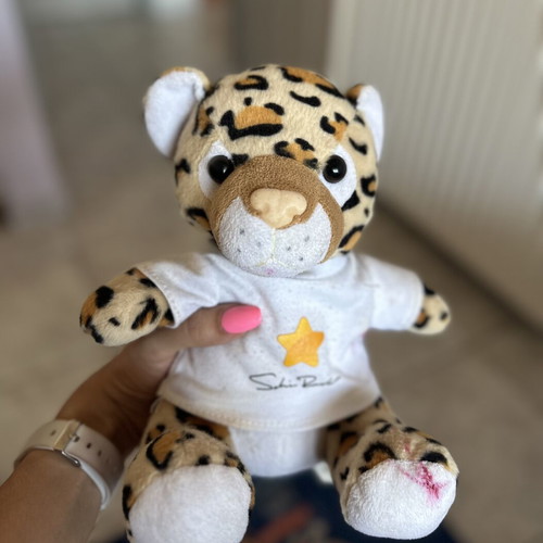 Plush leopard teddy bear