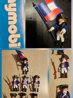 Playmobil American Revolutionary War Soldiers set of 7 figures used
