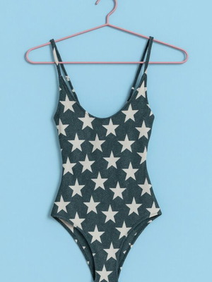 Sun Sisters Beachwear One-Piece Swimsuit medium like new, blue