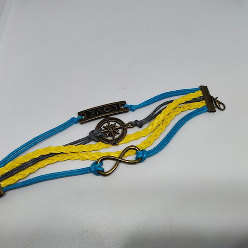 Handmade Infinity Love Multistrand Bracelet with Compass like new