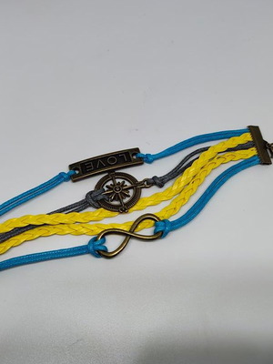 Handmade Infinity Love Multistrand Bracelet with Compass like new