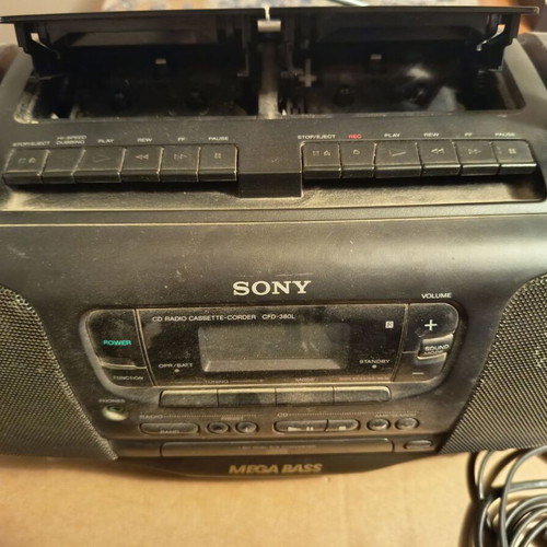Sony radio cassette player used MEGA BASS CFD-380L for parts