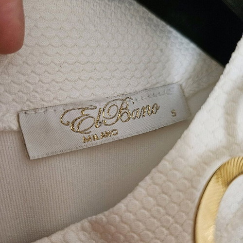 Abiye summer dress with gold detail, white and orange, size S