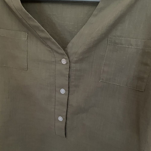 Cotton women's blouse, size large, green