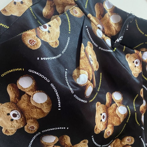 Satin teddy bear shorts new, black and brown, size M