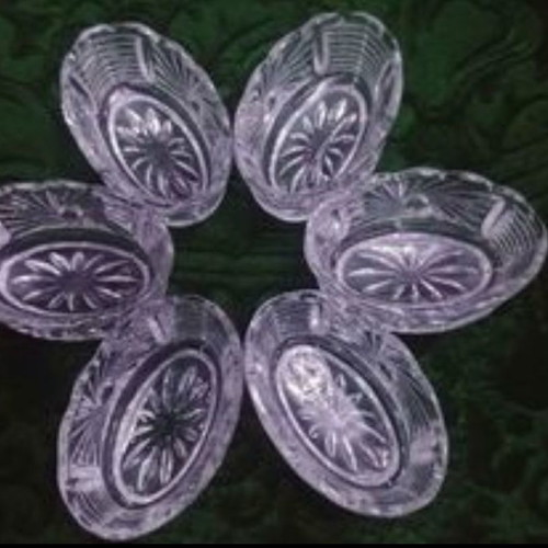 Set of 6 small crystal containers West Germany new