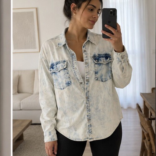 Denim shirt Bershka used, size L