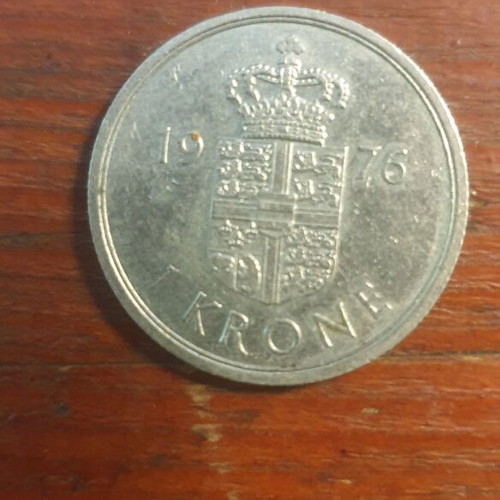 1 Krone Coin 1976 Queen Margrethe II Like New