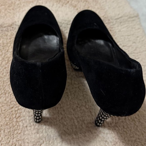 Centro black high heel pumps with rhinestones size 39 used