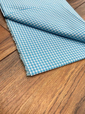 Checked fabric 0.50 x 1.50 blue like new