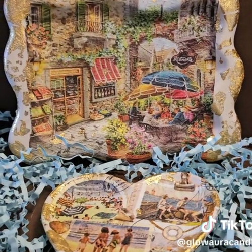 Gypsum decorative items new, tray and heart