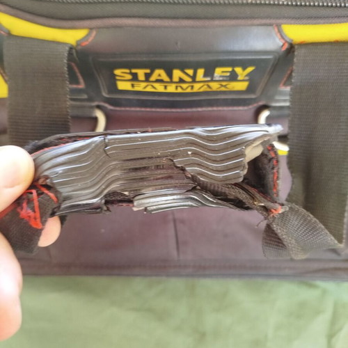Stanley Fatmax tool bag used with hard bottom