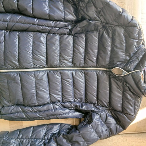 Benetton short blue padded jacket with hood