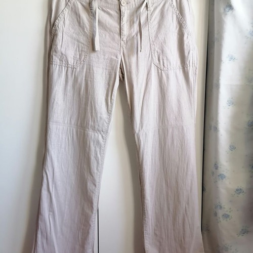 S.Oliver women's linen pants XXL new, ecru color