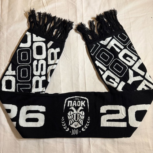Paok Fc PAOK 100 Years Anniversary Scarf new, black-white
