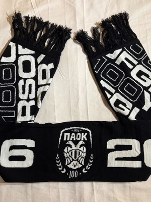 Paok Fc PAOK 100 Years Anniversary Scarf new, black-white