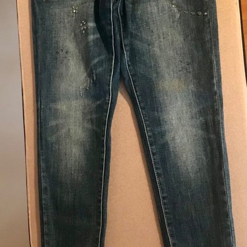 Jeans pants women's used with rhinestones Obsessive