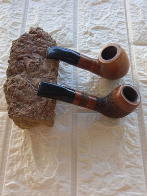 Vintage πίπες καπνού σετ των 2 σαν καινούργιο, ξύλινες, 10,5 εκ.