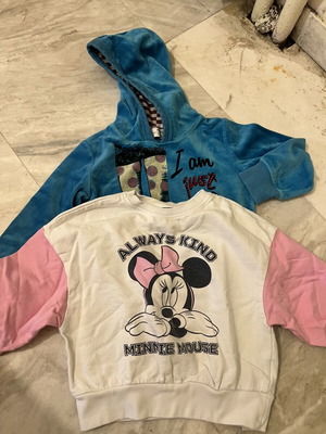 Sweatshirts for 2-year-olds like new, pink, white and blue, set of two
