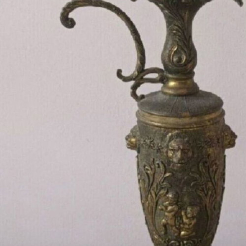 Italian Bronze Solid Amphora 60s used, height 42 cm