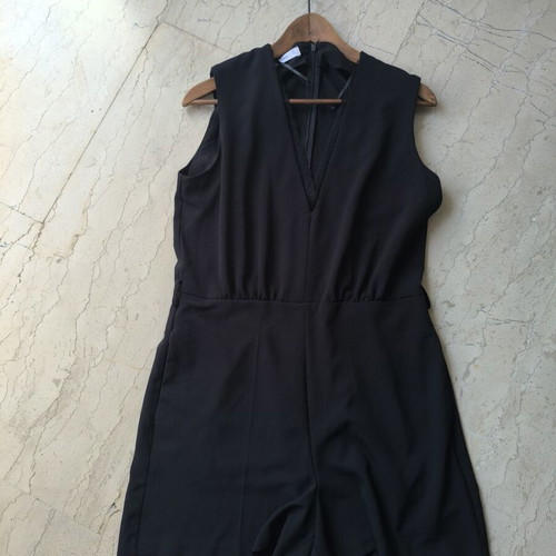 Mango black jumpsuit shorts size L