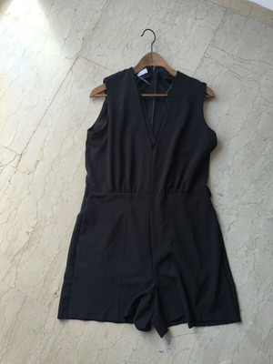 Mango black jumpsuit shorts size L