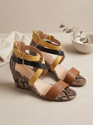 Heeled sandals used, platform style, size 40