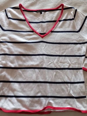 Vintage Julia Bergovich knitted mariniera top with red details size M