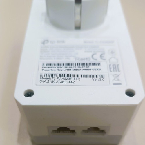 TP-LINK AV600 Powerline Extender TL-WPA4220 used with TL-PA4020P master