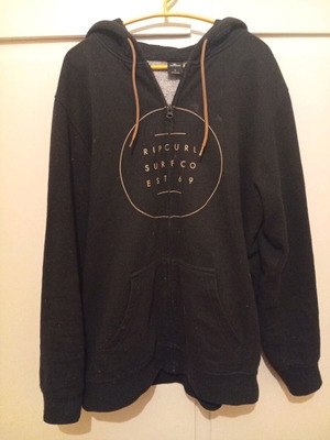 Rip Curl hoodie size L like new, black and gold