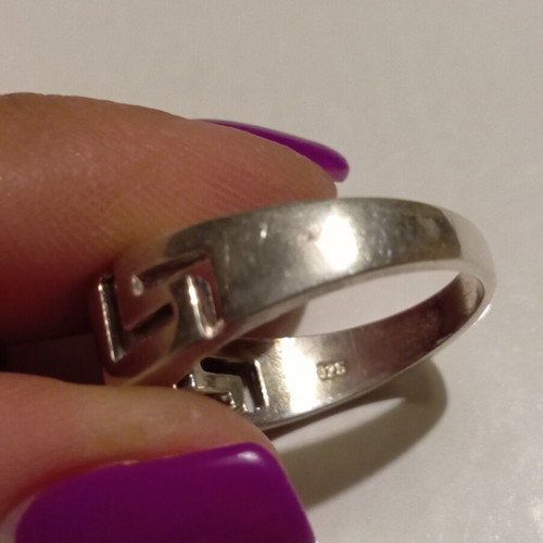 Silver ring 925 ancient Greek type meander, like new