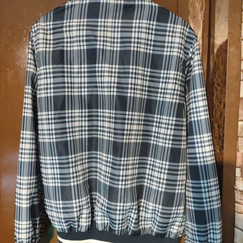 Everlast Men's Bomber Jacket Blue White Checkered Like New