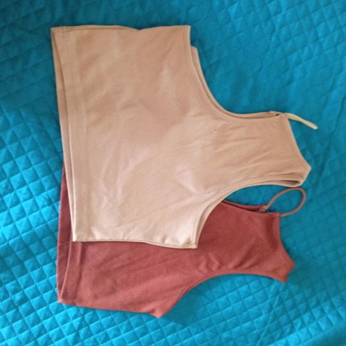 Shein crop tops like new, size S/36, beige and brown, 2 pieces