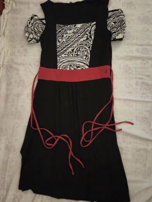 Ysatis Dress used, size M 38 10, black and red