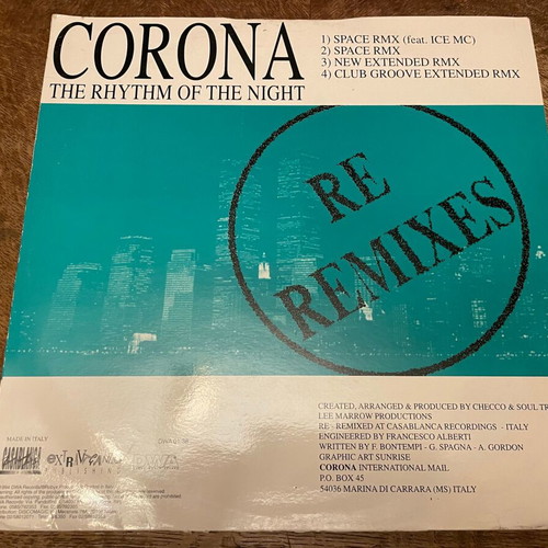 Corona The Rhythm Of The Night (Re Remixes) vinyl used, electronic
