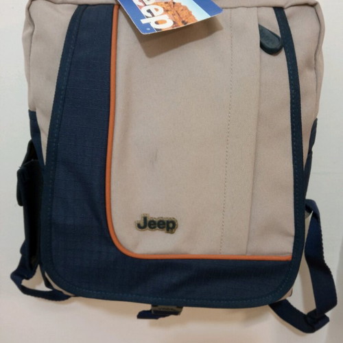 Jeep backpack bag new, beige and blue