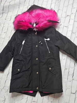 Girls Winter Coat new, black and pink, size 164 cm