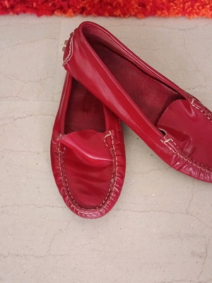 Leather moccasins used red, size 41