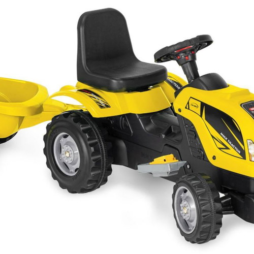 Electric children's tractor 6V with yellow trailer new