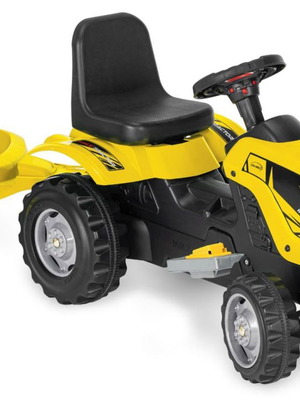 Ηλεκτρικό παιδικό τρακτέρ 6V με καρότσα κίτρινο καινούργιο