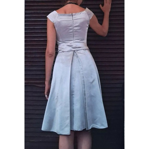 Silver Metallic Taffeta Midi Dress Join Clothes like new, one size