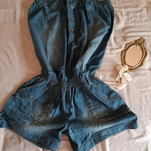 Strapless denim jumpsuit like new, size M