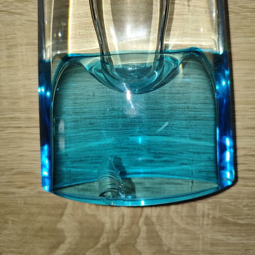Krosno glass oil candle holder blue and clear, like new