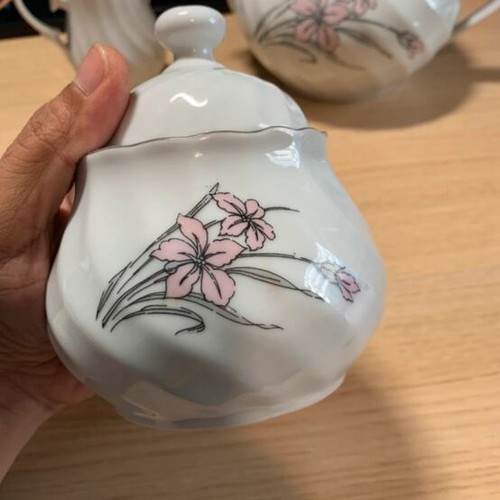 Tea pot set used with floral design