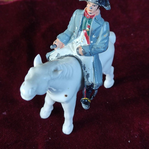 French Lead Soldier Napoleon on Porcelain Horse used
